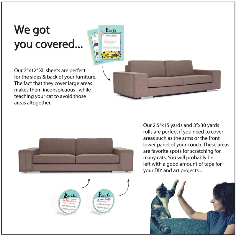 Sofisti-Cat Scratch Deterrent Tape - Clear Double-Sided Cat Anti Scratch