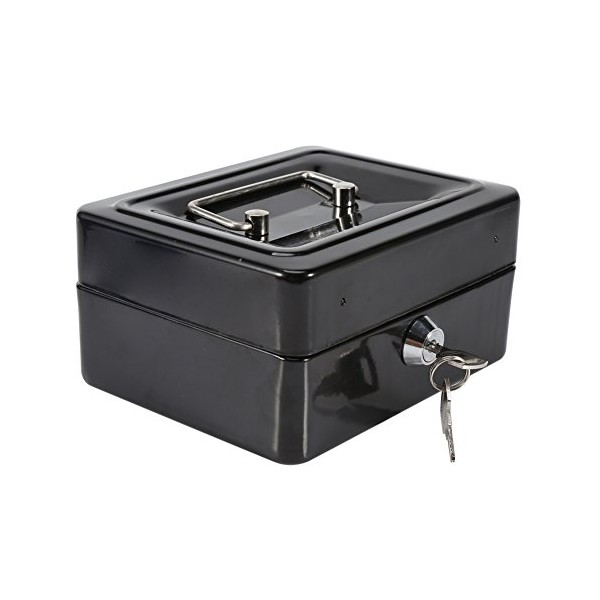 Security Box, Mini Portable Check Boxes Iron Lockable Cash Money