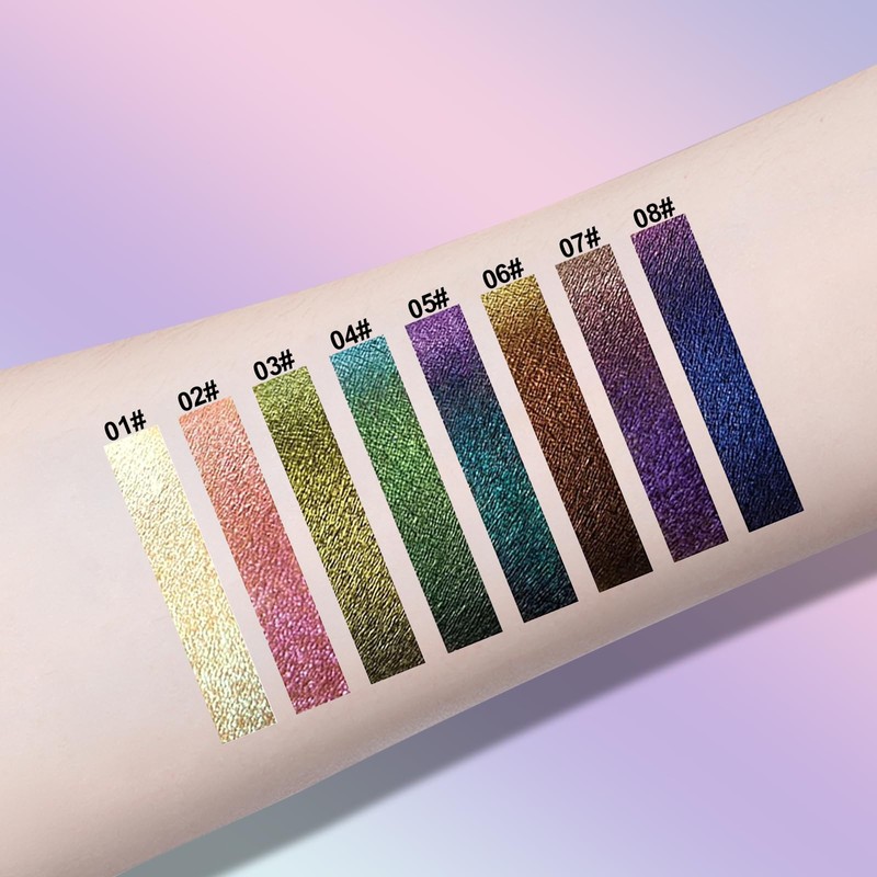 Erinde Gold Eyeliner Pen Chameleon, Metallic Glitter Colourful Eyeliner Stick,