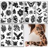 Black Temporary Tattoos Set, Old School Style, 12 Sheets