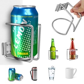 Car Cup Holder, Boat Ring Drink Holder, Stainless Steel Ring Cup Holder, Universal Drink Holder for Marine Yacht Truck RV Car Trailer Hardware (2 Pieces) (Silver)