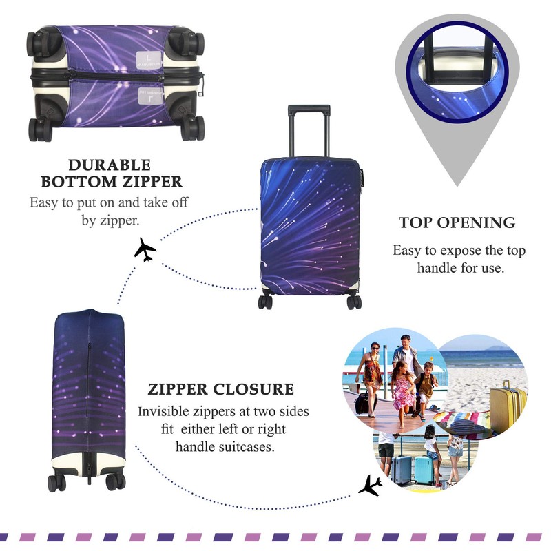 Luckiplus Spandex Suitcase Luggage Suitcase Cover Fits 18"-32" Luggage, fireworks