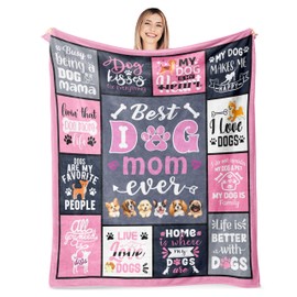 AICLIV Gifts for Dog Mom, Best Dog Mom Gifts for Women, Gifts for Dog Lovers, Dog Lovers Gifts for Women, Dog Owners Gifts, Dog Mom Gifts for Birthday Christmas Mothers Day, Dog Mom Blanket 60" X 50"