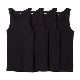 Goodfellow & Co Men's 4pk Ribbed Tank Top - (US, Alpha, X-Large, Regular, Regular, Black)