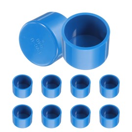 uxcell 10 Pcs PVC Pipe End Cap Fitting, 40mm/1.57" ID Furniture Grade Pipe End Cap Plug Adapter Pipe Plug Socket Fittings for Sewer Drain Pipe Connections, DIY Garden Shelf, Blue
