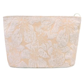 GRINKO Makeup Bags for Women, Cute Cosmetic Bag, Small Makeup Pouch for Purse, Travel Toiletry Bag, Canvas Make Up Bag Organizer with Zipper Beige