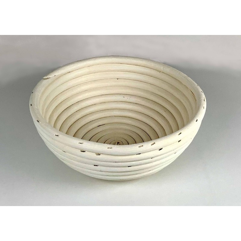 Tredoni Rattan 20cm Round Dough Rising Basket/Bowl +Cotton Cover, 0.5Kg