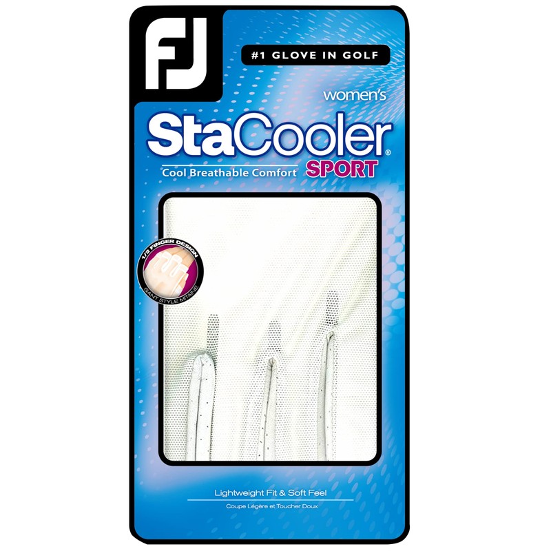 FootJoy Women's StaCooler Sport Golf Glove, White Large, Worn on