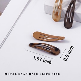 Cptots Small Hair Barrettes For Women No Slips Metal Snap Clips For Thin And Fine Hair,Black Tortoiseshell,20 PCS,1.97 x 0.5 Inch.