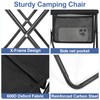 Portable Folding Camp Stool with Side Pocket, Lightweight Foldable Camping
