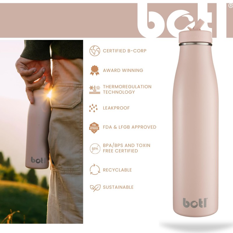 BOTL Evolution Stainless Steel, BPA/BPS Free, Insulated and Leakproof Straw