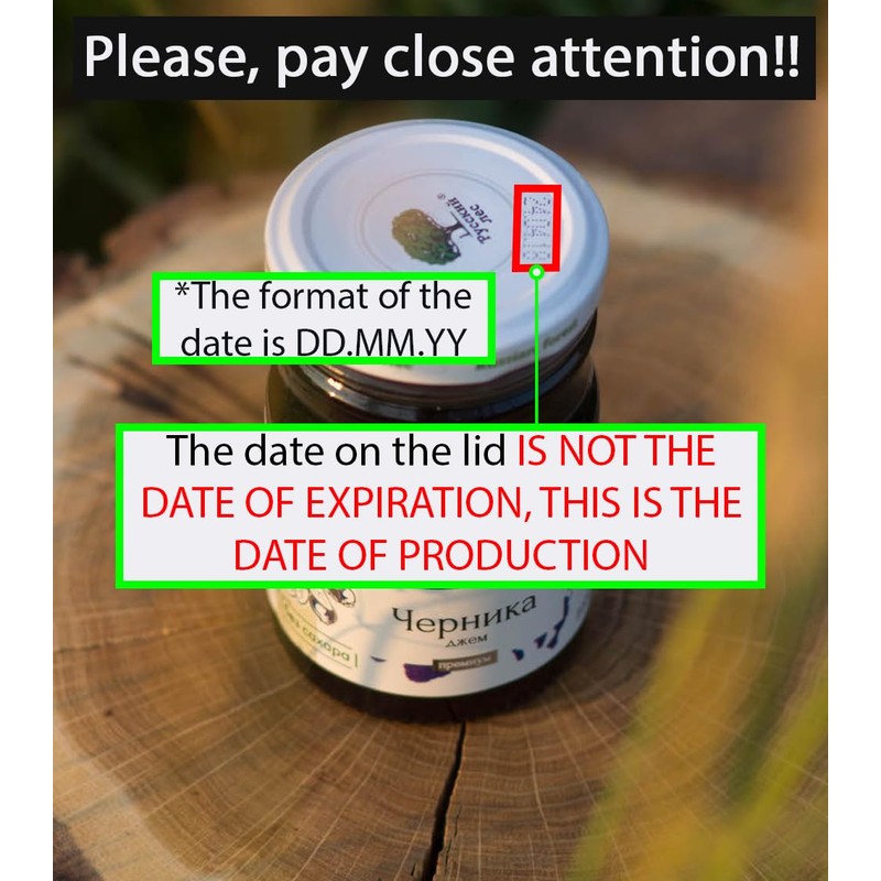 Russian Forest All Natural Huckleberry Premium Jam No Added Sugar,