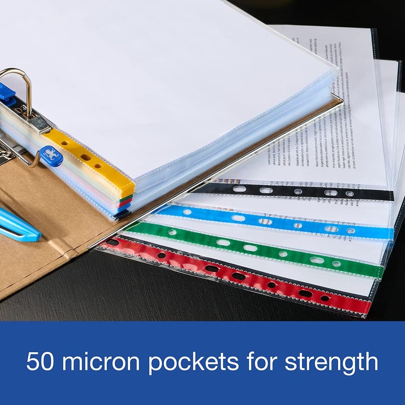 SUMMIT 100 Multi-Colour Punched Pockets A4
