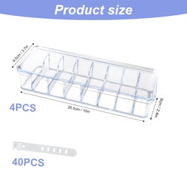 4pcs Clear Cable Management Box, Cord Organizer Box with 40 Cable Ties Clear Charger Cord Organizer with Lid Power Cord Storage Case for Office Home