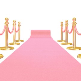 dofopo Pink Carpet Runner for Party, 2.5 * 15ft 120GSM Carpet Runner Runway Rug for Prom Wedding Graduation Outdoor Indoor Dance Party