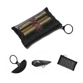 Patu Mini Zipper Mesh Bags, 3" x 4", Size XS / A8, 5 Pieces, Keychain Pouch Key Holder, Coin Purse, Clear Travel Kit Small Item Cosmetic Organizer, Black