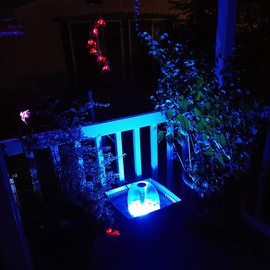 COODIA 730GPH Submersible Pump Fountain with RGB Color Changing Ring Water Patterns Decoration Garden Pond Landscape 2800L/H, 110V/55W