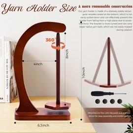 Wooden Magnetic Yarn Holder, Yarn Holder for Knitting and Crocheting,Wooden Yarn Holder Spinner with Anti-Slip Pads, Crochet Gift for Knitting Lovers