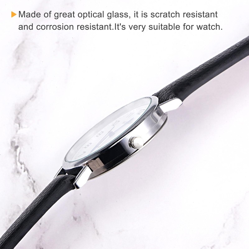 sourcing map 6-Pack Watch Crystal Lens Glass 30mm Dia. Round