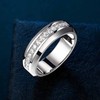 SweetJew Mens White Gold Wedding Ring Band 925 Sterling Silver