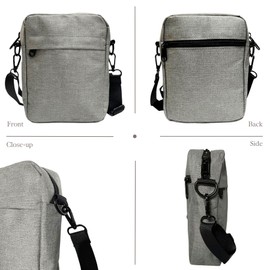 WESTEND CHOICE Crossbody Bags for Women Unisex Crossbody bag Mens Shoulder Bag with Multiple Pockets Ladies Cross body bag with Adjustable Strap (Grey)