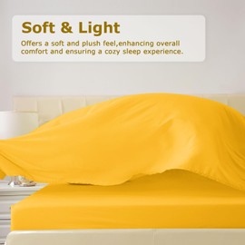 Homilay Twin Size Bed Sheet Set - 3 Piece Soft Microfiber Sheets with Deep Pockets, Cooling Technology, and Wrinkle-Free Pillowcase. Hotel-Quality, Durable Bedding, Spectra Yellow