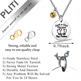 PLITI Chicken Gift Crazy Chicken Lady Gift Chicken Mom Gift Just A Girl Who Loves Tiny Peckers Necklace For Chicken Lover (Girl Tiny Peckers nec)