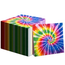 Wehhbtye 100 servilletas de papel para bebidas de arcoíris, servilletas de cóctel hippie, dos servilletas de cóctel para cena, almuerzo, fiesta de cumpleaños, suministros de decoración