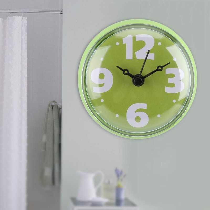 Yosoo Waterproof Shower Clock Round Face Diameter 7cm Suction Cup