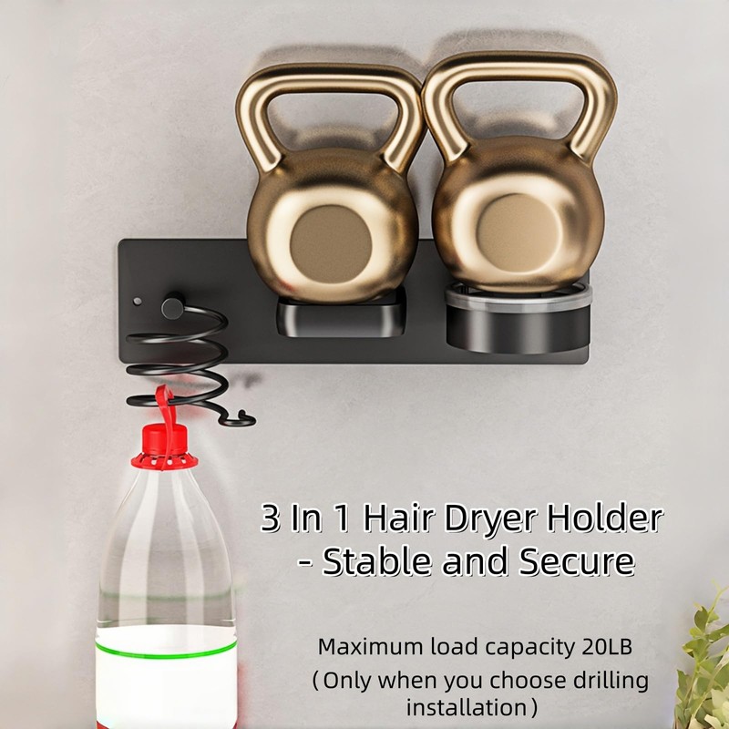 Hair Dryer Holder Wall Mounted Blow Dryer Holder Curling Iron