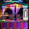 Curtain Lights Battery Operated 10x10Ft 300LED Waterproof Waterfall Light with
