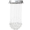Tangkula Modern K9 Crystal Raindrop Chandelier, Flush Mount LED Ceiling