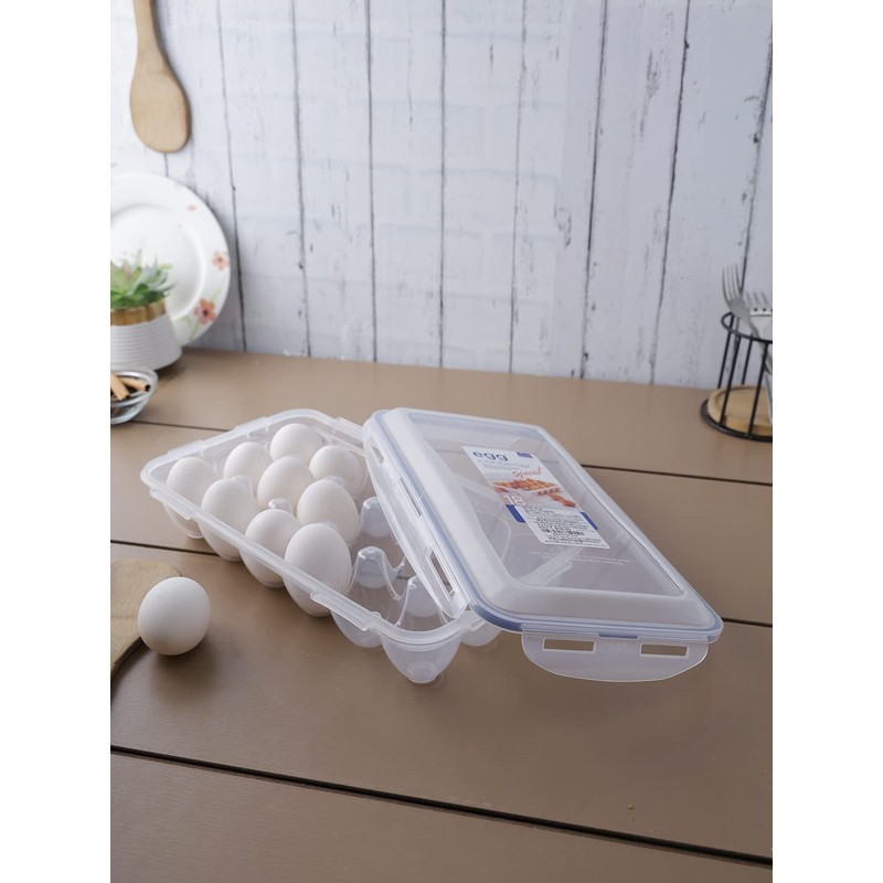 Lock & Lock HPL955 Egg Storer for 18 Eggs- Clear/Blue,