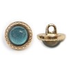 Aurora B-868 Glitter Button with Feet (Blue), Gold Border Buttons,