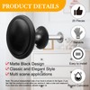 20 PCS Black Matte Kitchen Cabinet Knobs, 27mm Round Alloy