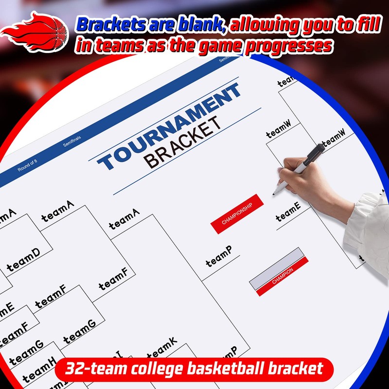 Pasimy Tournament Bracket Poster Set Includes 24 x 36 Inch