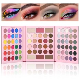 UCANBE Pretty All Set Paleta de Sombras Profesional de 86 Colores, Sombras de Ojos Mate, Satinadas y con Glitter, Paleta Todo en Uno con Iluminador,  
