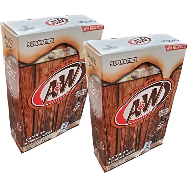 A&W Root Beer Caffeine/Sugar Free Classic On-the-Go Drink Mix Packets - 2 Pk (12 ct)