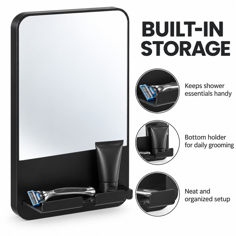 Fogless Shower Mirror 6.3 x 10.3 Inch – Wall Mounted