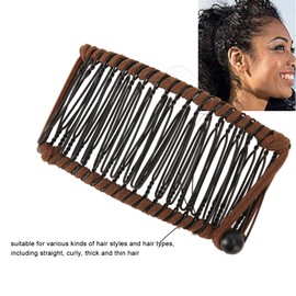 Banana Hair Clips, 2 PCS Vintage Clincher Comb Toothed Structure Design Ponytail Hair Clips Clincher Comb Tool for Straight Curly Thick and Thin Hair (Dark Brown)