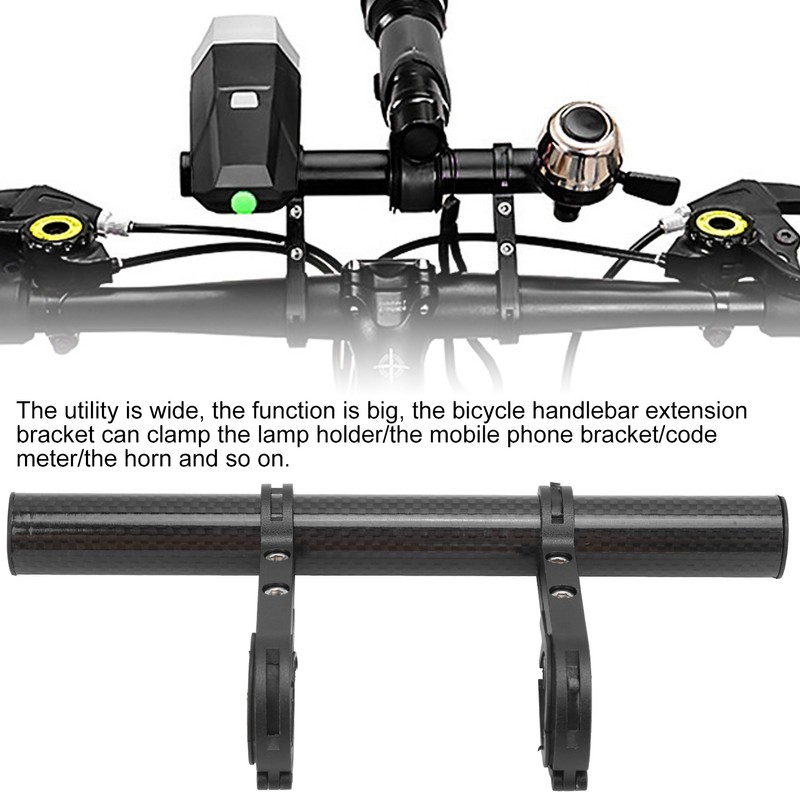 20CM Carbon Tube Bicycle Handlebar Extender Bracket Mount Bike Headlight