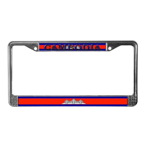 CafePress Cambodia Cambodian Flag License Plate Frame Chrome License Plate