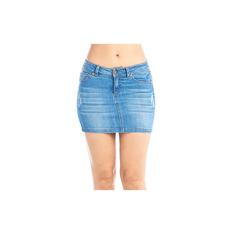 Khanomak - Faldas Vaqueras para Mujer (5 Bolsillos), Azul, XL