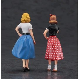 Hasegawa FC10 1/24 Figure Collection Series 50's American Girls Figure (Set of 2) Plastic Model