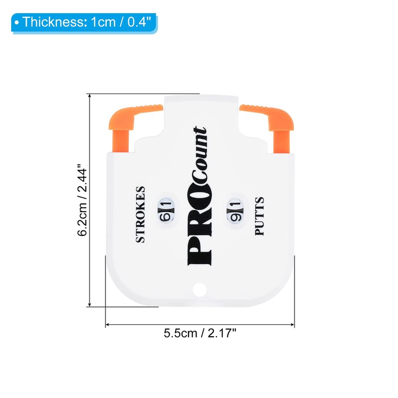PATIKIL ゴルフスコアカウンター 2桁得点キーパー ミニゴルフショットストロークカウンター ゴルフゲームのスコアキーパー向け 室外スポーツスコアボード用 ホワイト オレンジ