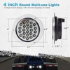 Partsam 2pcs 4" Round White 24 LED Truck Trailer Light