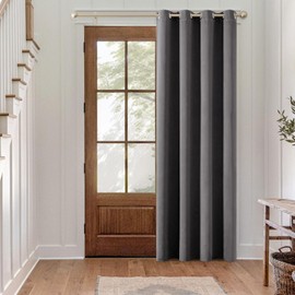 MIULEE Blackout Curtain Grey Opaque Curtains with Eyelets 1 Piece H 145 x W 140 cm Door Curtains Darkening Living Room Bedroom Blackout Curtain