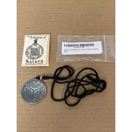 Harmonicway/Pepi Key of Solomon TALISMAN of SATURN Pentacle Pewter Pendant w/ Chord Necklace