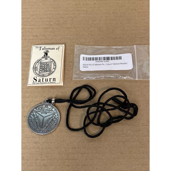 Harmonicway/Pepi Key of Solomon TALISMAN of SATURN Pentacle Pewter Pendant