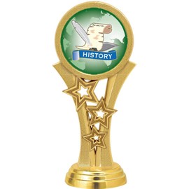 History Trophies, 11" Blue Stars History Trophy Award, Free Engraving Prime